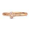Pink Topaz Triple Bezel Cluster Women Wedding Ring - 925 Sterling Silver Rose Gold Vermeil