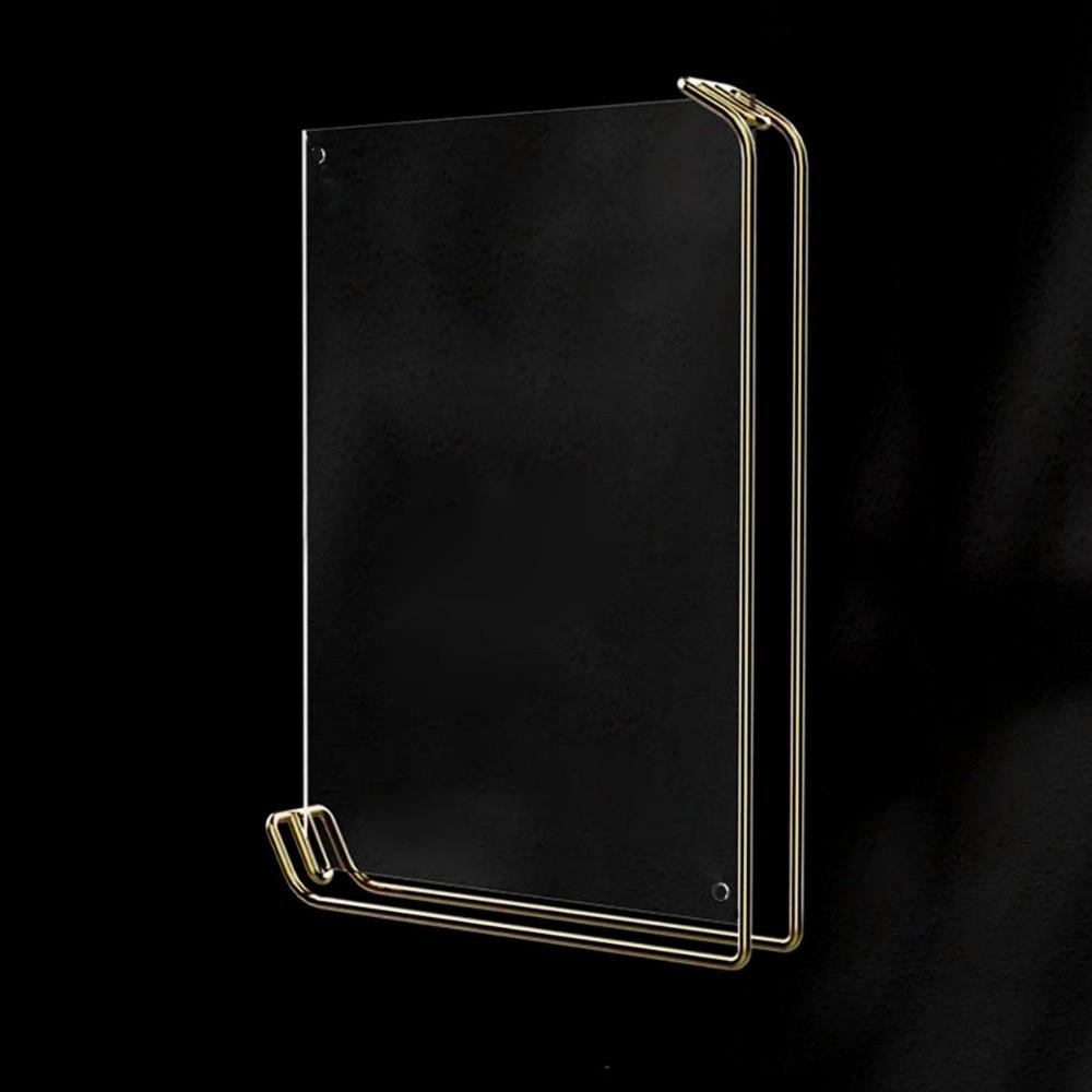Fashion 6inch/8inch Acrylic Sign Holder Metal Stand Elegant Poster Display Frame Table Display Menu Holder Rack Restaurant Menu