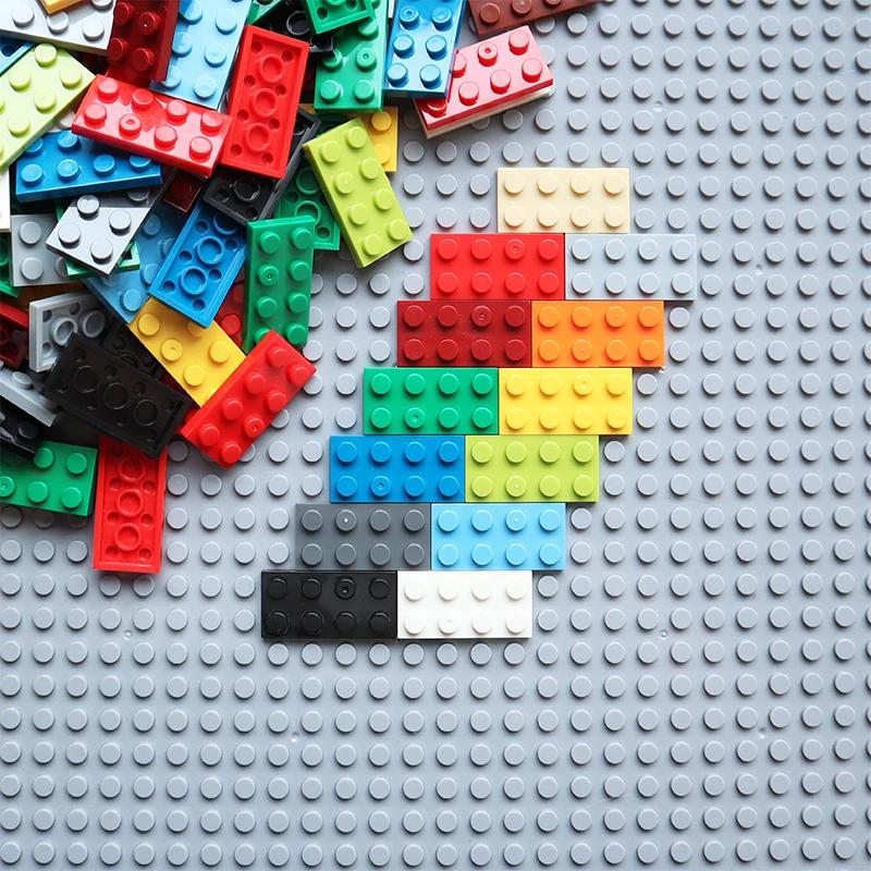 100 ШТУК Размер 2x4 Пластина с точками 3020 MOC Собираемые Частицы DIY Строительные Блоки 2*4 Фигурки Кирпичики Образовательная Креативная Игрушка для Ребенка