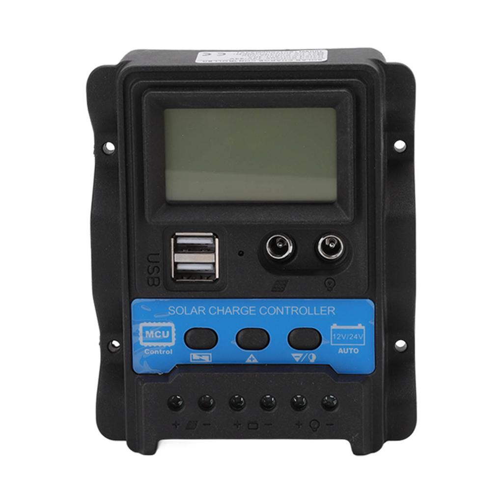 12V 24V Auto Solar Charge Controller PWM Solar Power Controller Dual USB LCD Display 10A