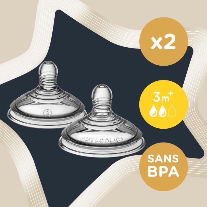Tétines à débit moyen anti-colique avancé - TOMMEE TIPPEE - Lot de 2