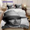 John Wayne Retro Black and White Poster bedding, duvet cover, pillowcase, home decoration, birthday gift (1 * duvet cover+2 * pillowcase, coreless)