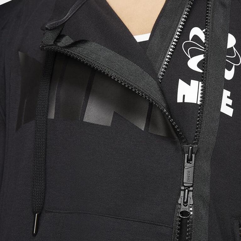 Nike X Sacai Double-Zip Hoodie Black/Dark Obsidian Women Outerwear CD6303-010
