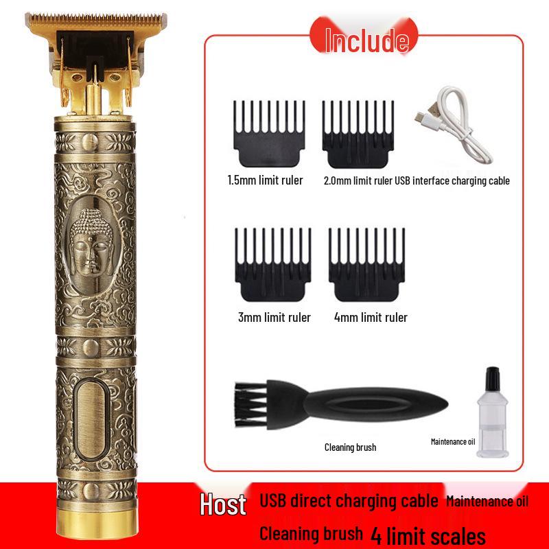 Электрическая машинка для стрижки волос T9 Bald - Профессиональная перезаряжаемая машинка для гравировки и бритья с масляной головкой