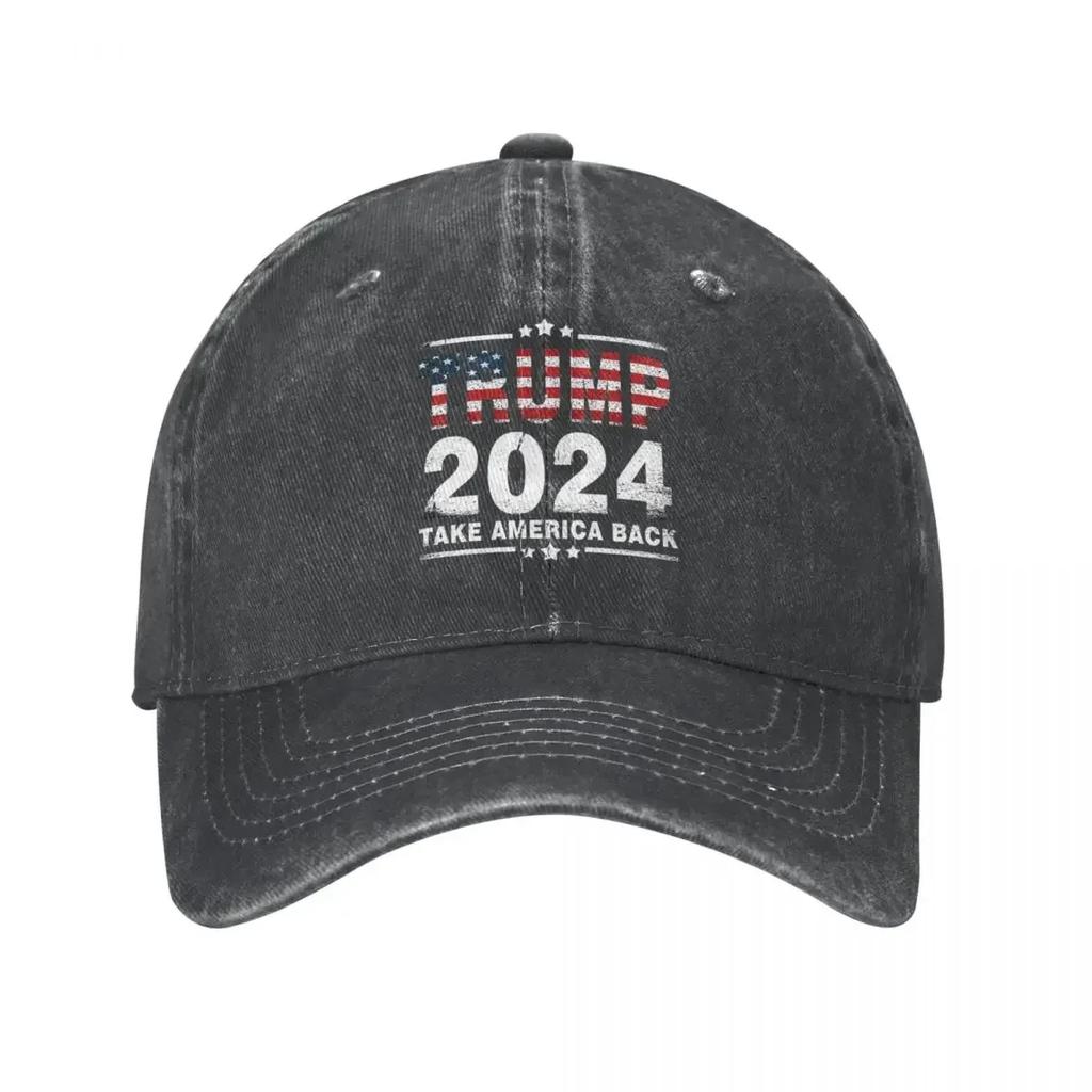 Трамп 2024 Take America Again Республиканская мужская бейсболка из потертого денима Кепки шляпа мода на открытом воздухе всесезонные путешествия солнцезащитная кепка