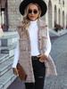 Shimmer Fleece Women's Autumn Winter Loose-Fit Ribbed Open Cardigan Vest