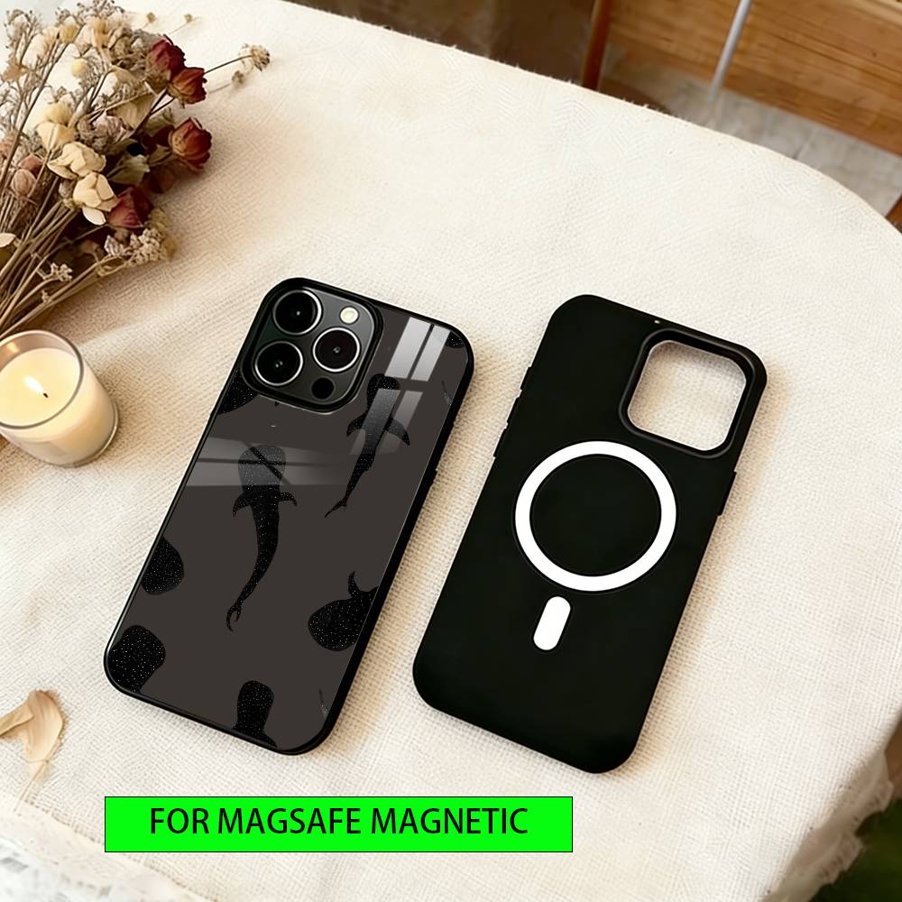 Whale Pattern Phone Case For iPhone17,16,15,14,13,12,11 Plus,Pro Magnetic with Magsafe Wireless Charging