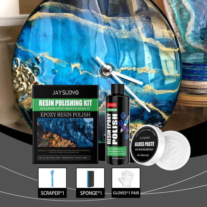 Resin Polishing Compound Kit for Epoxy Desktop Arts Smooth Scratch Removal Set Home Decoration Projects