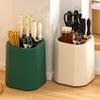 Rotating Kitchen Cutter Holder Safe Reliable Cutter Storage Rack with Drip Tray 360 Degree Rotating Tool Stand