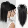 Synthetic Black Half Ponytail Waterfall Straight Hair Claw Clip Hairpiece For Ponytail Hair Extension Heat Resistant Women Party Hair