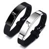 26 Letters AZ Stainless Steel Silicone Bracelet Bracelet ID Name Friendship Couple Adjustable Bracelet Men Women Kids Family Gifts