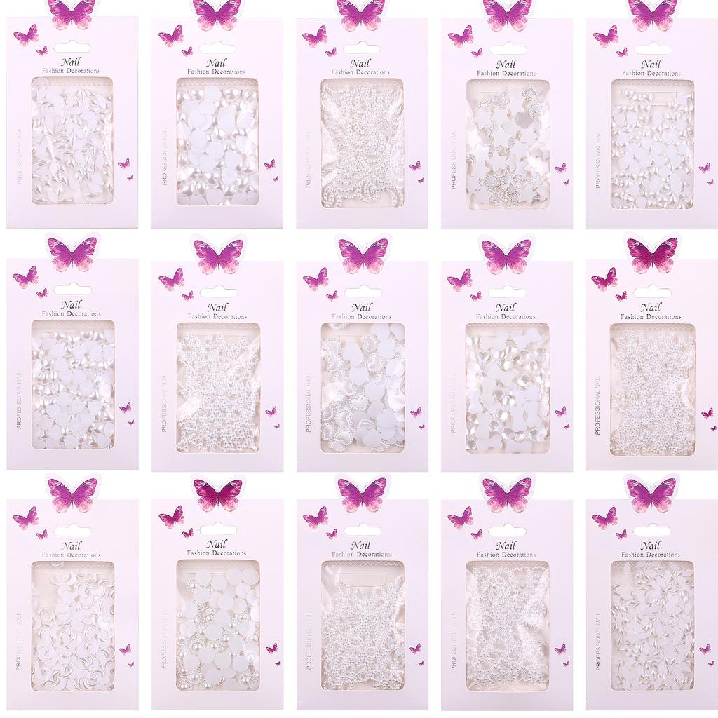 Bagged Three-Dimensional Butterfly Love Nail Art Jewelry Abs Resin Nail Art Pearl Nail Art Decoration Change