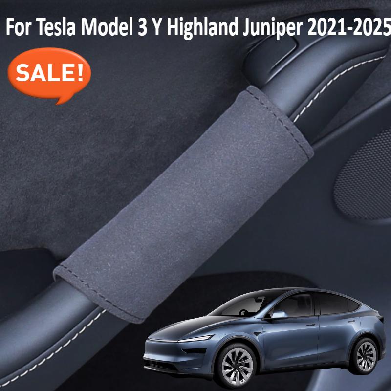 Для Tesla Model 3 Y Highland Juniper -2025 Перчатки на ручку двери Защита ручки Чехол Рукоятка руля из кожи Наппа