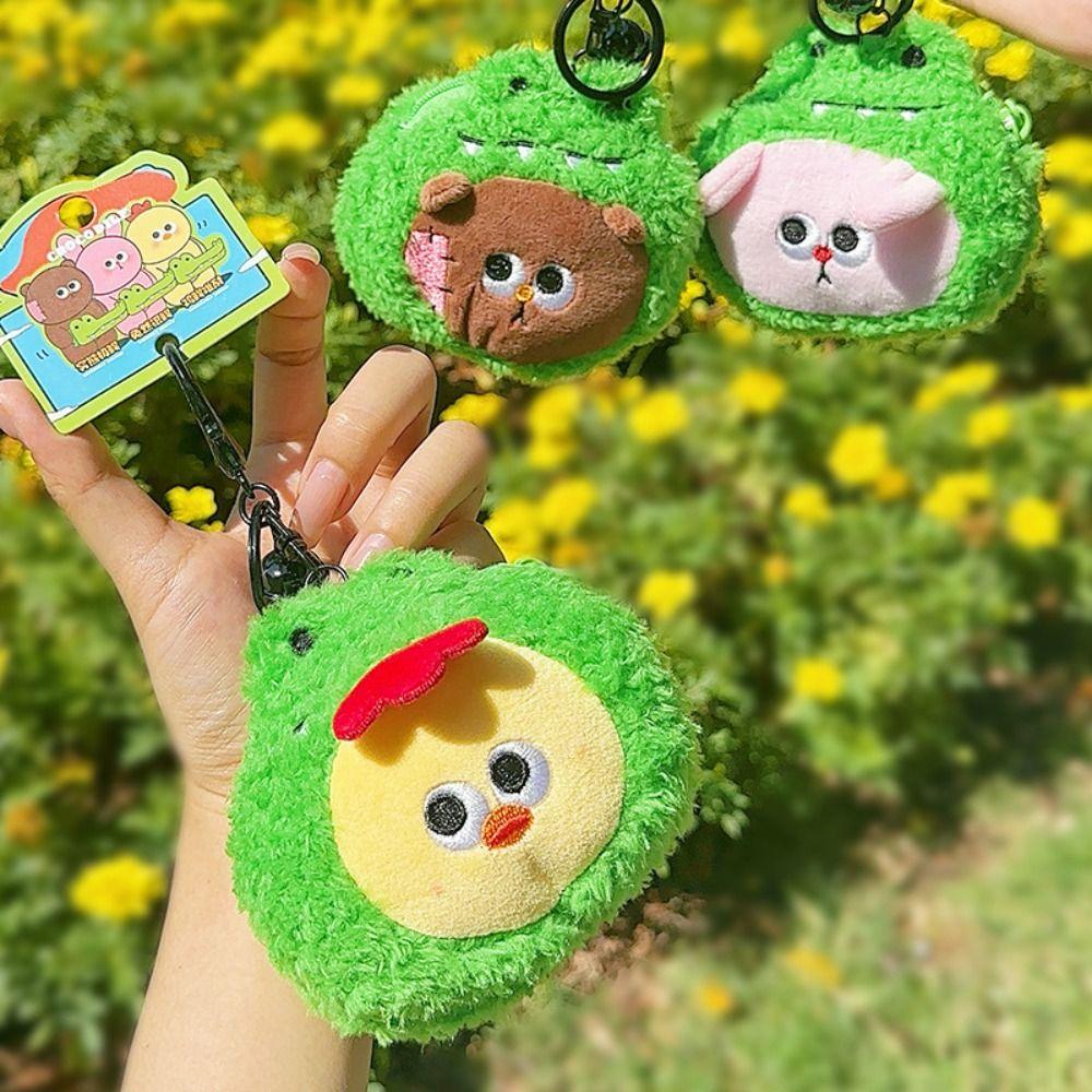 Crocodile Mini Earphone Bag Cute Animal Small Items Bag Portable Storage Bag Keychain  Children