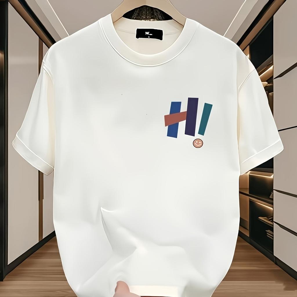 Men T-shirt Fitted Round Neck T-shirt Minimalist Casual Everyday Shirt Street Style Urban Clothing