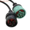 Y4UA 6-контактный 9-контактный на OBD2 16-контактный адаптер Диагностический кабель-адаптер для транспортных средств OBD J1939 J1708 J1587 Конвертер Кабель сканера Y-образный кабель