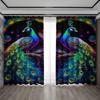 2 шт. Шторы для украшения дома, фон с павлином и карманами на штанге, кухня, кофейня, гостиная, балкон, сад