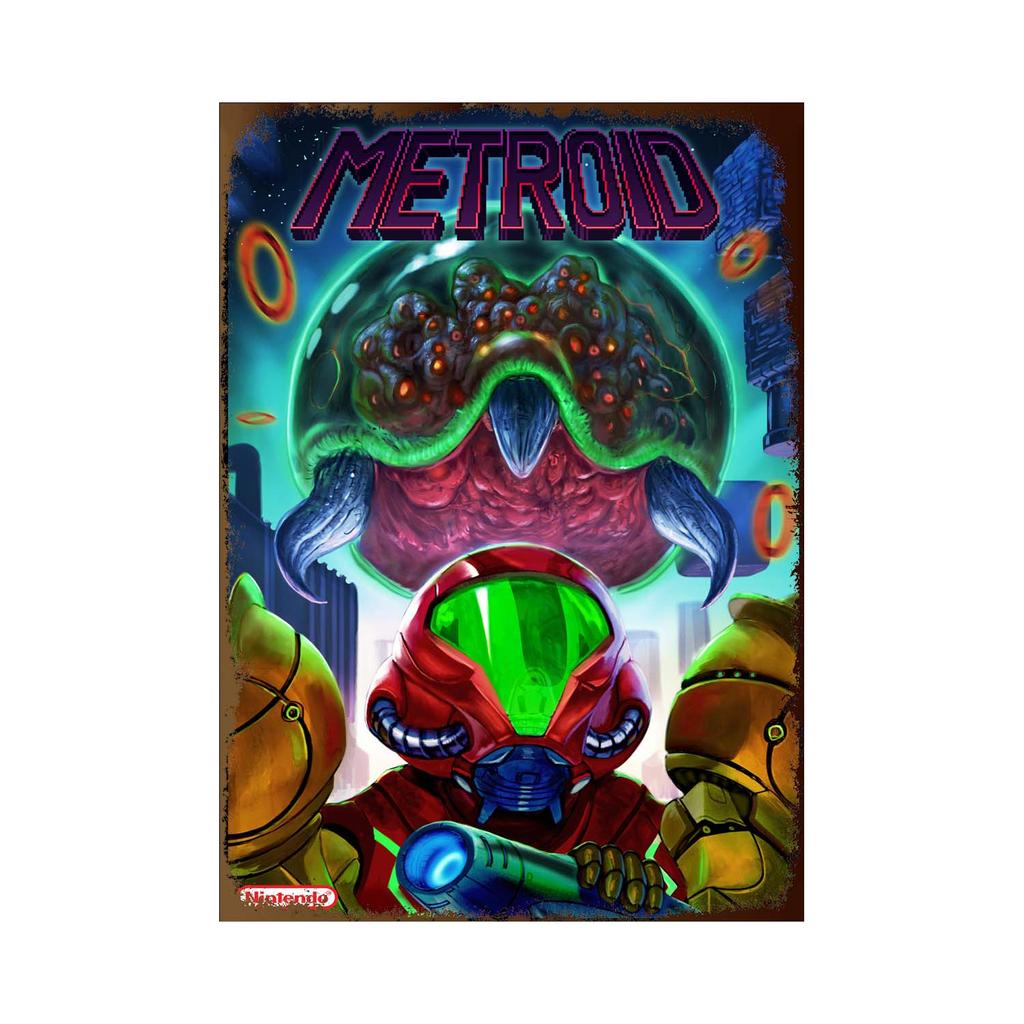 Collection of Classic Games Born In The 70s and 80s Super Space Invaders Game Video Game Metal Tin Sign Retro Poster Wall Decor