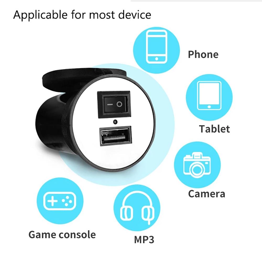 Зарядное устройство USB для мотоцикла своими руками Универсальное USB-зарядное устройство для руля мотоцикла с переключателем 12 В Автомобильный Power Bank Зарядное устройство для мобильного телефона Устройство