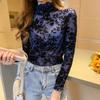 Winter New Semi-turtleneck Printing Perspective Sexy Versatile Bottom T-shirt Women