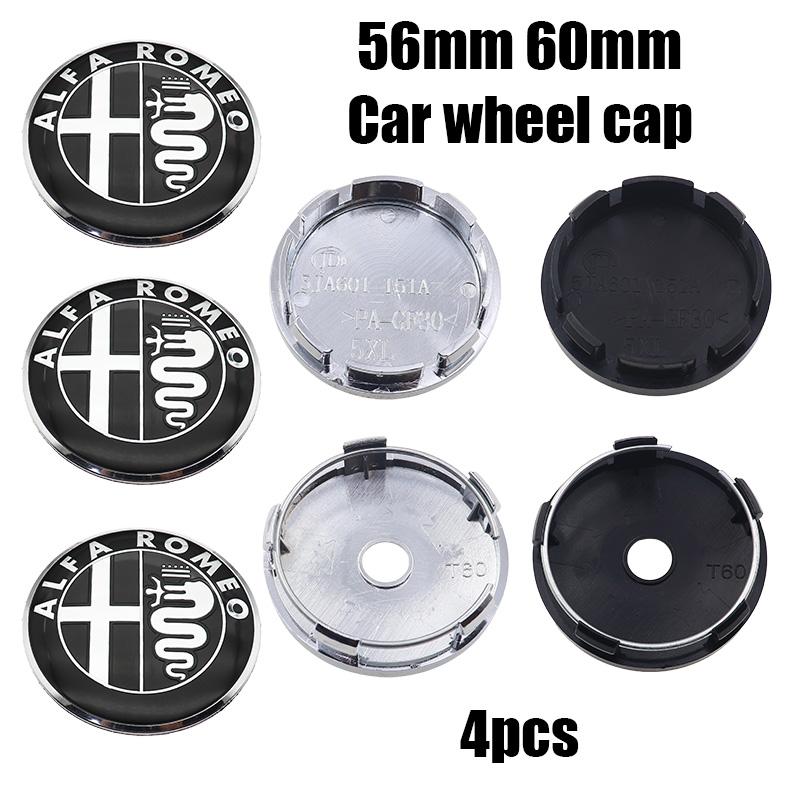 NWHCY1 4pcs 56mm 60mm alfa romeo 3D Car emblem Wheel Center Hub auto Rim refit dust-proof badge covers cap styling accessories