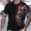 Summer Animal Tiger 3D Print T-Shirts Streetwear Men Fashion Harajuku Casual Oversized T Shirt Tees Tops Clothing