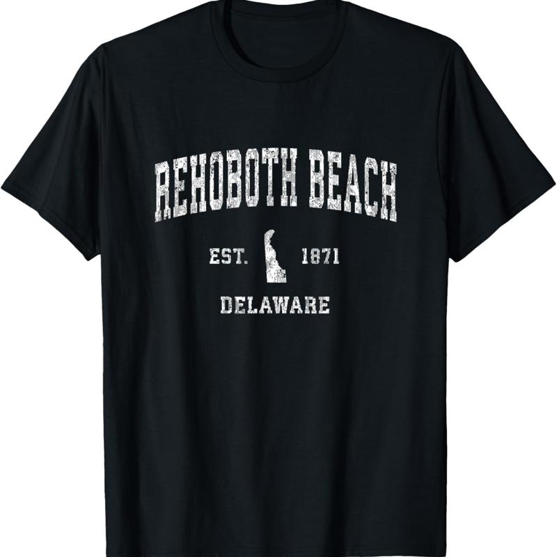 Rehoboth Beach Delaware DE Vintage Athletic Sports T Shirt