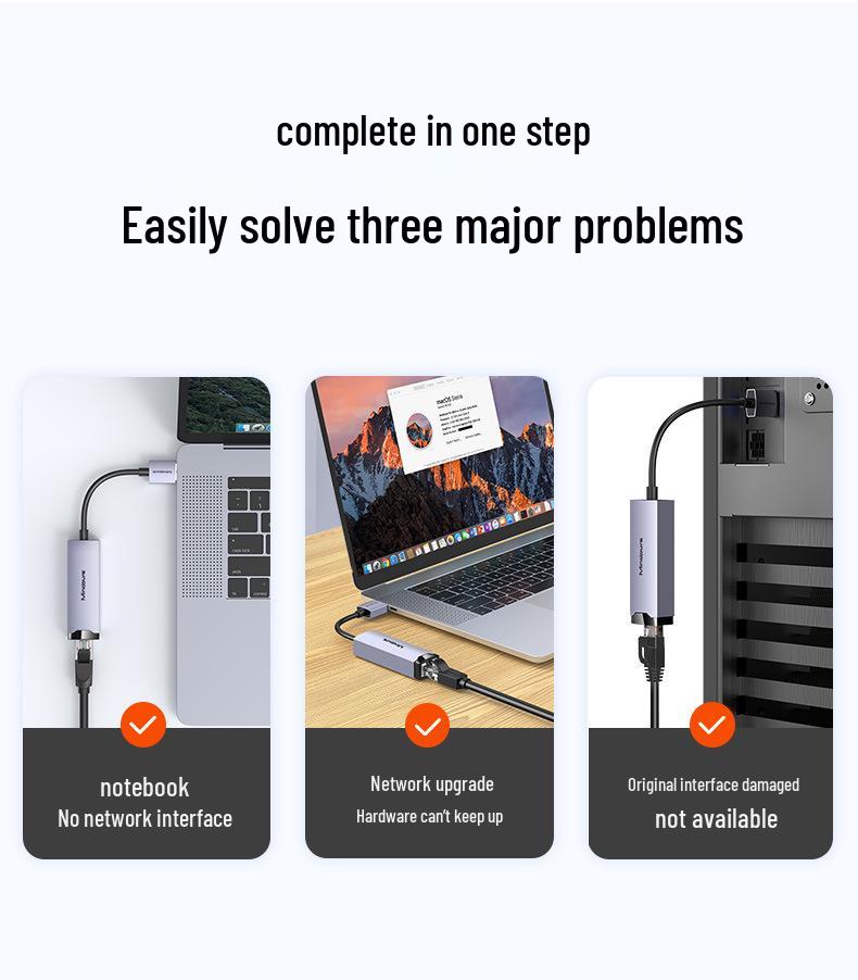 Plug-and-Play USB 3.0 Gigabit Ethernet адаптер с портом RJ45
