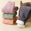Children's Warm Pants Autumn and Winter New School Uniform Artifact Boys' Cotton Padded Thick Cotton Pants Girls' Leggings Students