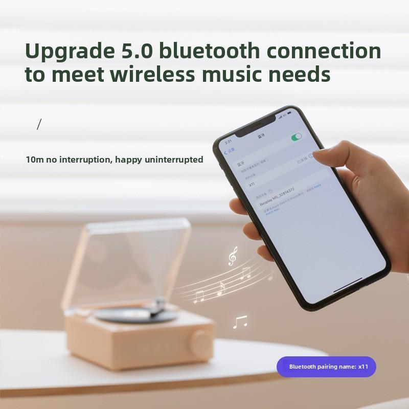 Новый Ретро X11 Атомик Виниловый Bluetooth-динамик, Будильник, Слот для TF-карты, Мини-портативная домашняя аудиосистема