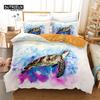 Sea Animal Duvet Cover Octopus Turtle Starfish Queen Bedding Set Microfiber Ocean Life Bedding Set King For Kids Boys Girls Teen