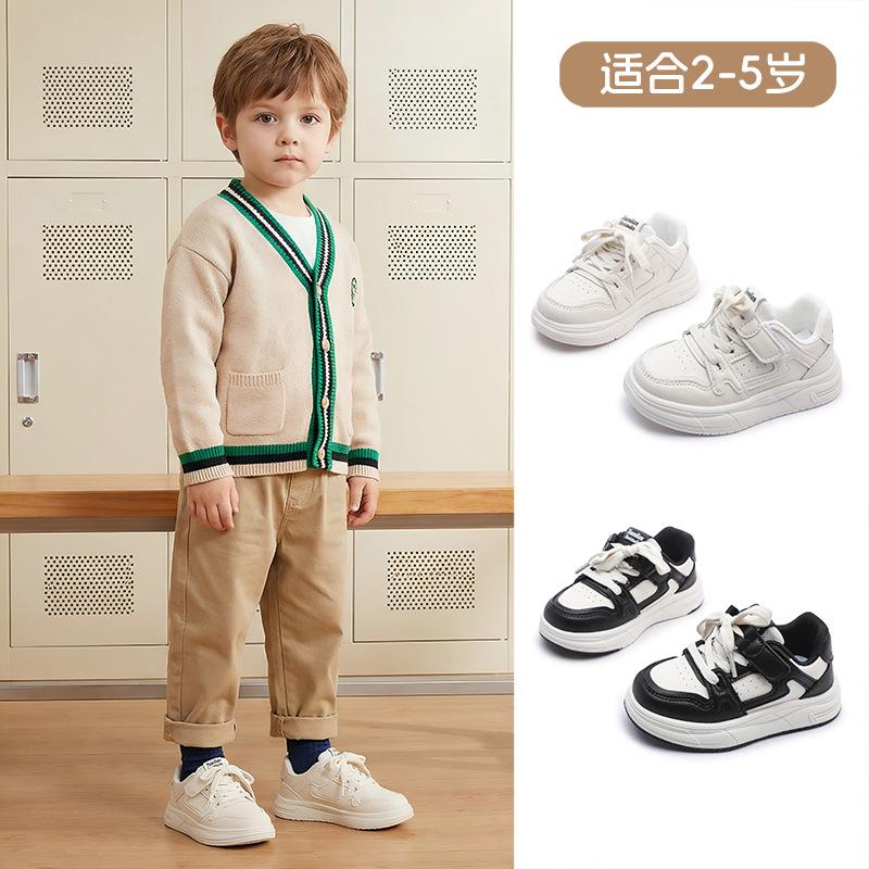 2026Spring and Autumn new children's sports shoes with soft soles, white sneakers2One5Vintage-style sneakers for kids, unisex casual shoes