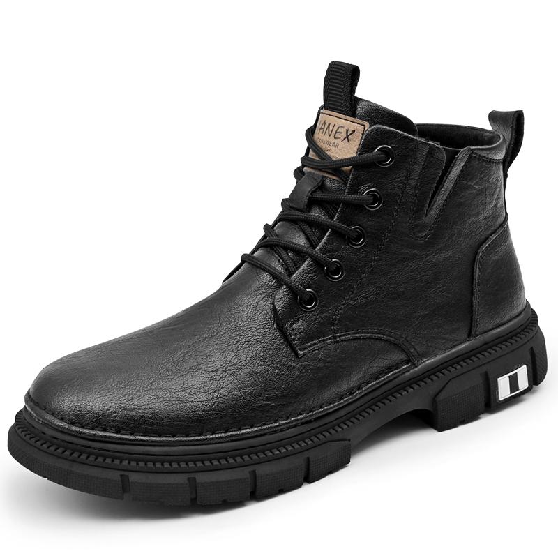 Модные новые красивые мотоциклетные туфли на толстой подошве, рабочая одежда, мужские туфли-оксфорды, осень-зима, новые мужские ботинки из натуральной кожи