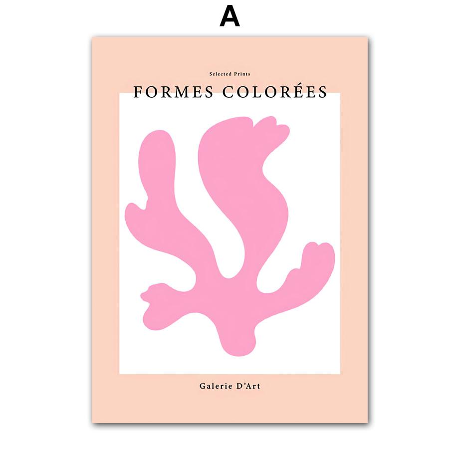 Spring Fresh Indie Pop Pink Green Flower Abstract Line Wall Art Canvas Painting Living Room Decor Poster And Print Wall Pictures