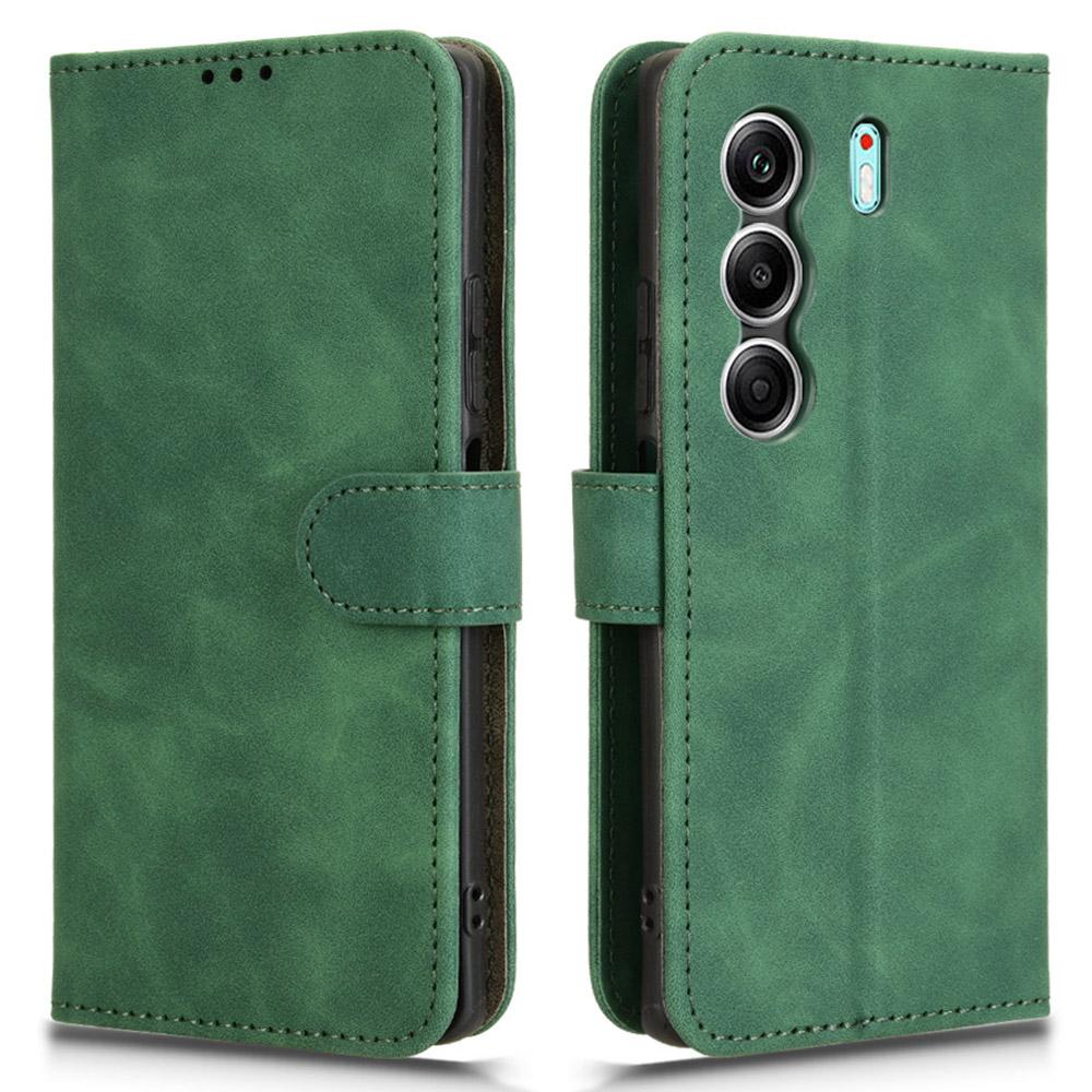 Для TECNO Camon 40 4G Кожаный чехол с ощущением кожи Противоударный Чехол-книжка с кошельком для телефона