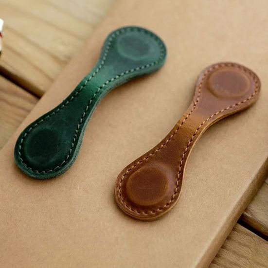 Двойные магнитные концы закладки гравированные искусственная кожа закладка клип ретро дизайн