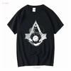Футболка Assassins Creed Syndicate Мужская Взрослая Большая С Круглым Вырезом Геймерская винтажная Потертая Слегка Стильная модная Мягкая Универсальная