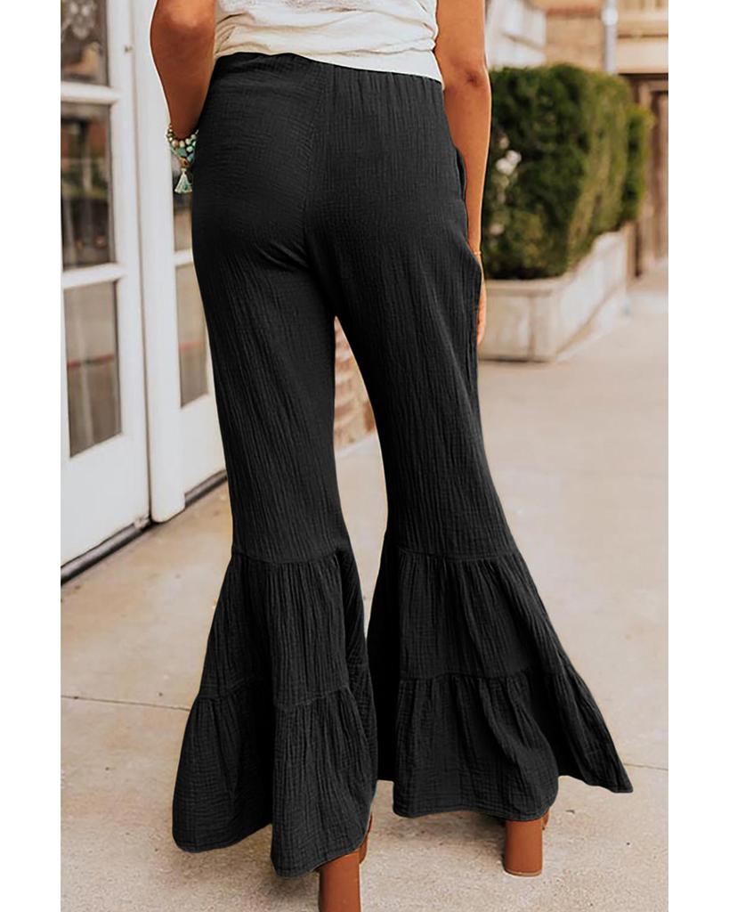 Azura Exchange Фактурные брюки-клеш с оборками