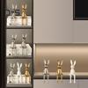 Sitting Rabbit Figurine Long Ears Bunny Resin Statue Sculpture Home Office Bookshelf Desktop Animal Decoration Ornament