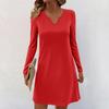 Женские повседневные миди-платья с длинным рукавом, V-образным вырезом и принтом