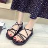 Roman Sandals Women's Summer Flat-bottom College Style with Skirt Beach Shoes Women's Simple Style Thick-soled Non-slip Sandals