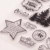 Merry Christmas Transparent Silicone Clear Stamps for Seal DIY Scrapbooking Album Paper Card Stamp Tree Garland Socks