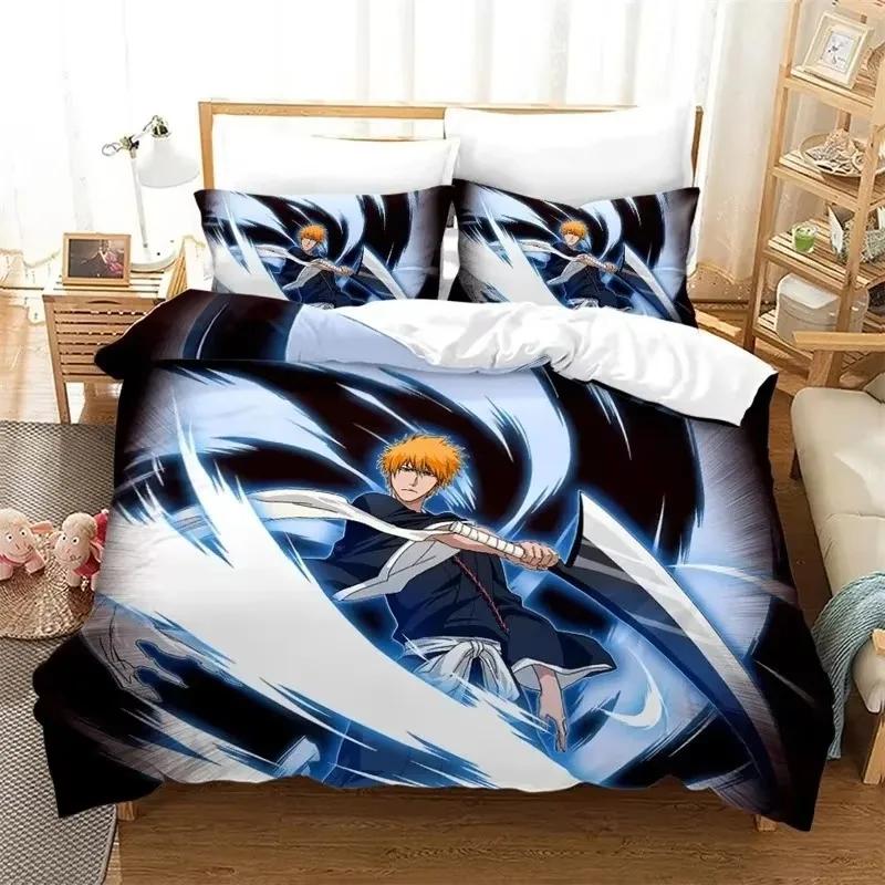 Аниме Bleach Kurosaki Ichigo Комплект постельного белья для мальчиков и девочек Twin Queen Size Пододеяльник Наволочка Кровать Дети Взрослый Домашний Текстиль Текстиль