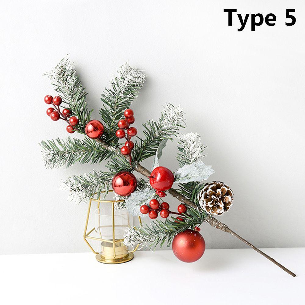 Растение, украшение дома, рождественские черенки, искусственные ветки деревьев, сосновая шишка, имитация красных ягод