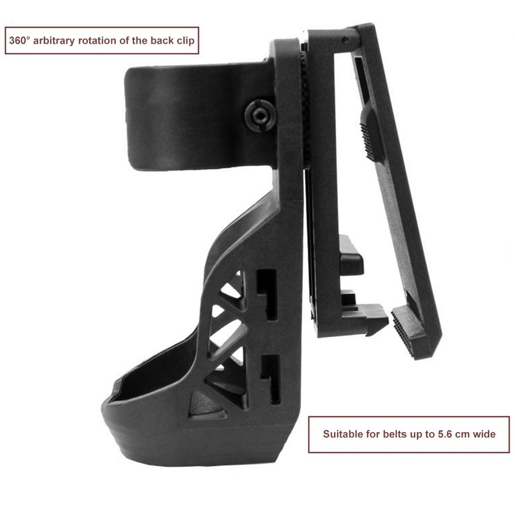 Flashlight Holster with Lever Side Lock System Flashlight Holder for Belt 360° Rotatable for 2.5cm-3cm Diameter Flashlight