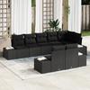 VidaXL 8-piece Garden Sofa Set with Black Cushions In Poly Rattan 3347113