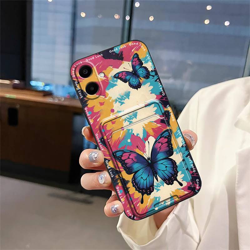 Модный защитный чехол для телефона Samsung Galaxy A07, полная защита, противоударный, с граффити, грязеотталкивающий, с карманом для карт, ТПУ