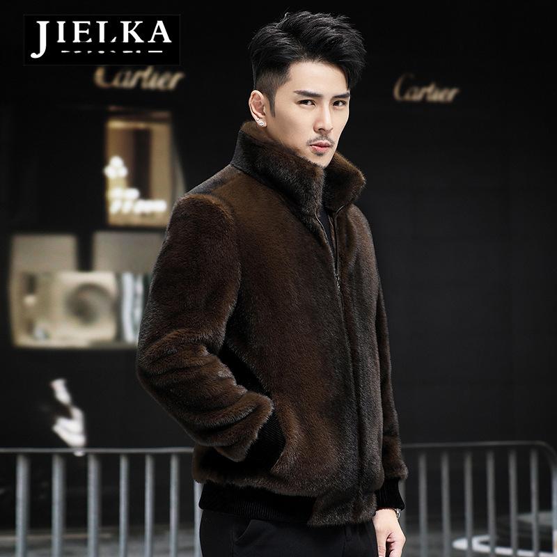 Новая меховая цельная мужская шуба из натурального меха стриженой овчины средней длины с отворотом двухсторонняя овечья шерсть зимняя толстая