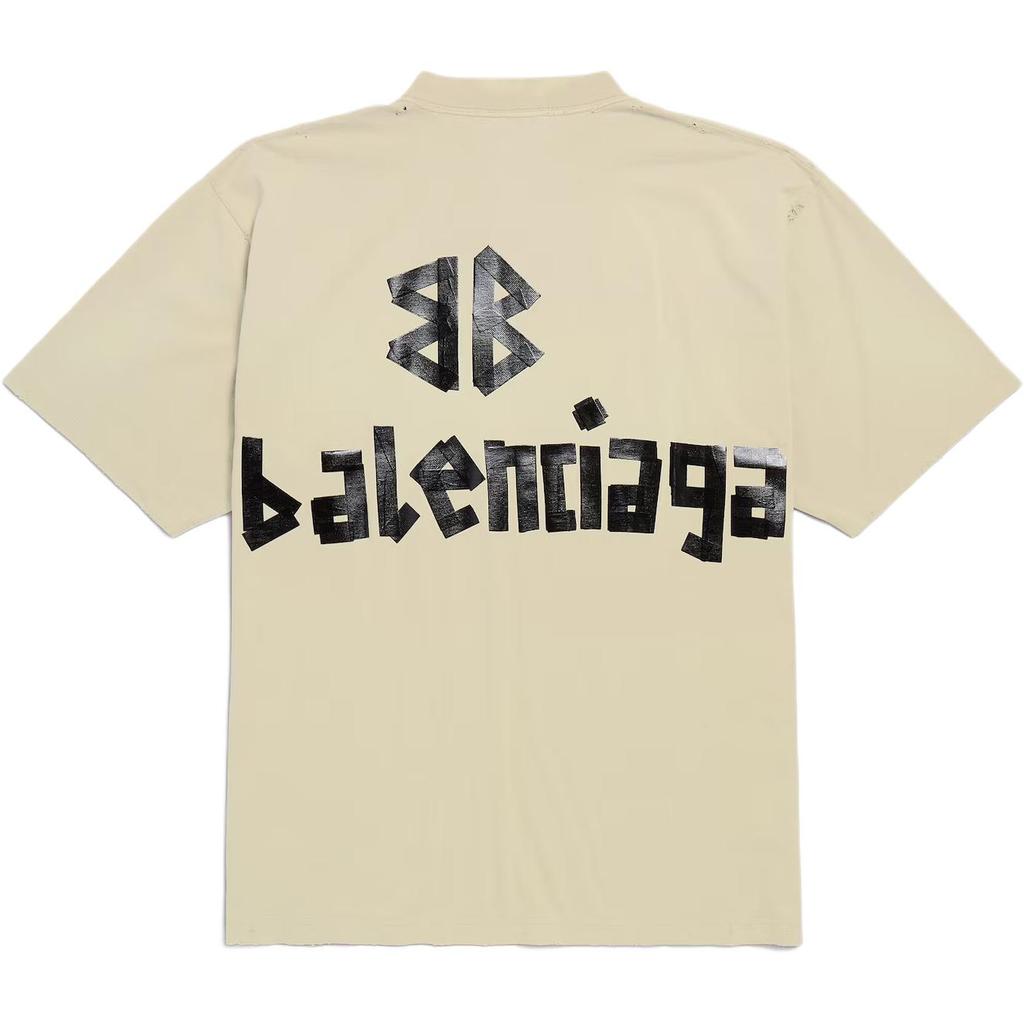 Balenciaga Хлопковая футболка с принтом в виде ленты 764235TSVK19501
