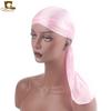 Шелковый головной убор-шарф с длинным хвостом, пиратская шляпа SILKY DURAG TJMC купольная для взрослых